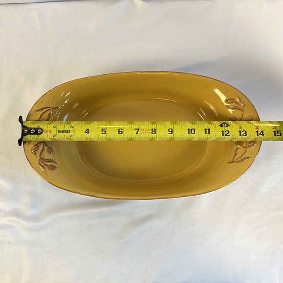 Cerutil Stoneware Oval Serving Bowls Mustard Yellow Portugal - Picture 8 of 9
